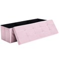 thumbnail image 5 of CUYOCA Storage Ottoman Long Bench Foldable Footrest End of Bed Ottoman for Living Room Bedroom, 166L Storage Space, 45.3 inches Velvet Pink, 5 of 7
