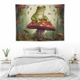 thumbnail image 3 of FUMJ  Mushroom Frog Tapestry Wall Hanging, Frog Tapestry for Bedroom, Mushroom Tapestry for Bedroom, Frog Wall Tapestry，Frog Art Wall Decor,, 3 of 7