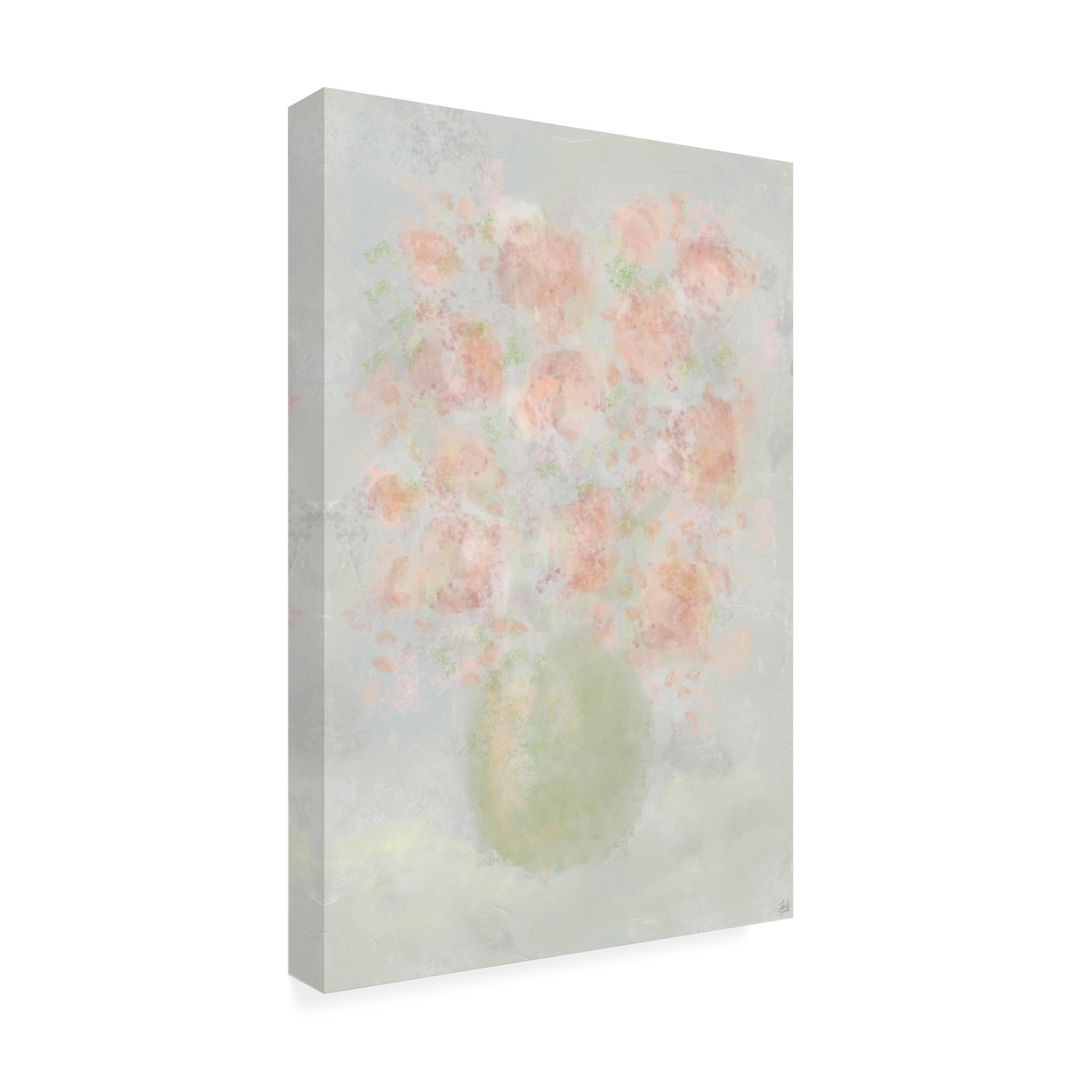 Canvas Wall Art - Line and Brush 'Light And Red Still Bouquet ' Wall Art for Living Room, Bedroom, or Office Décor by Trademark Fine Art - 16 x 24 Inches