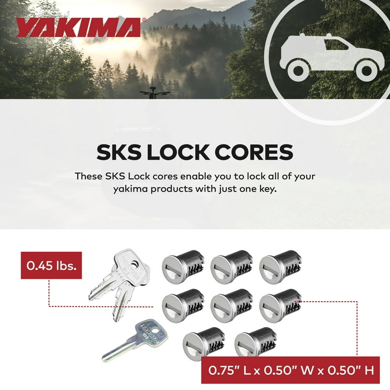 Yakima Car Rack System Component SKS Lock Core Kit with Key (8