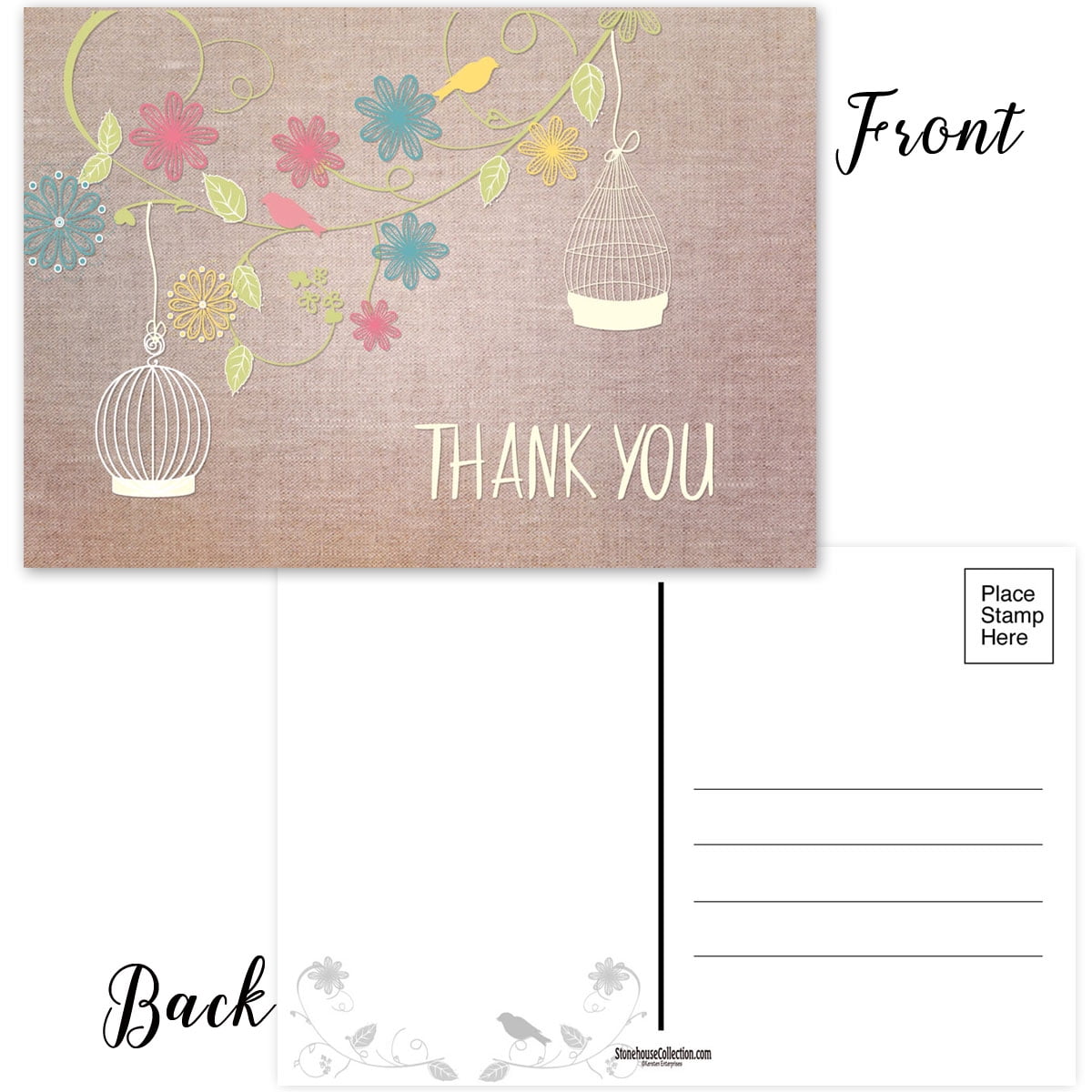 Thank You Postcards Set of 50 Fun Postcards 4x6 Thank You Cards