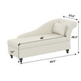 thumbnail image 4 of Andeworld Modern Chaise Lounge Indoor with Storage, Fabric Chaise Lounge Couch,Sleeper Lounge Sofa for Bedroom Office,Small Living Room & Apartment（White,Right Arm）, 4 of 5