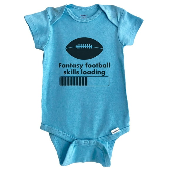 Fantasy Football Skills Loading Funny Fantasy Sports Baby Bodysuit (Blue), 0-3 Months