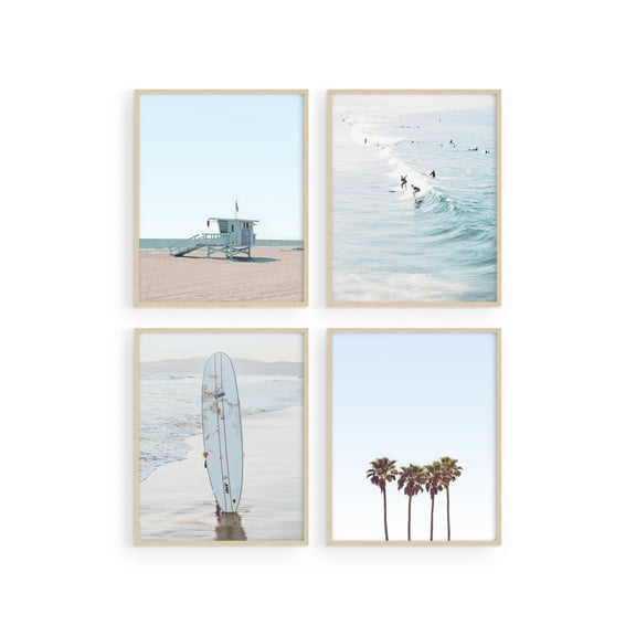Haus and Hues Beach Wall Art Prints - Set of 4 Ocean Beach Art Prints | Nautical Themed Beach Decor | 8"x10" | Unframed