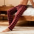 thumbnail image 2 of vdgthytj Mens Pajama Pants Plaid Bottoms Sleepwear Pj Sleep Straight Leg Lounge Pants with Pockets, 2 of 6