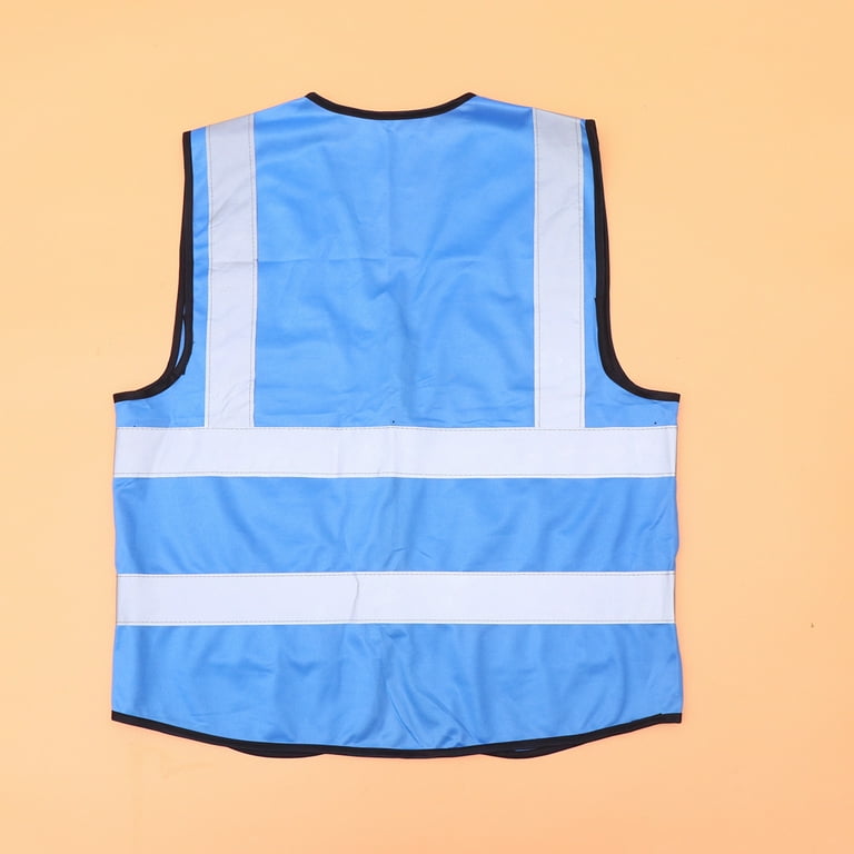 Blue reflective shop safety vest