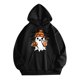thumbnail image 1 of Sudadera con capucha de fantasma de Halloween roja con diseño de calabaza y auriculares, sudadera acogedora para hombres y mujeres, 1 of 3