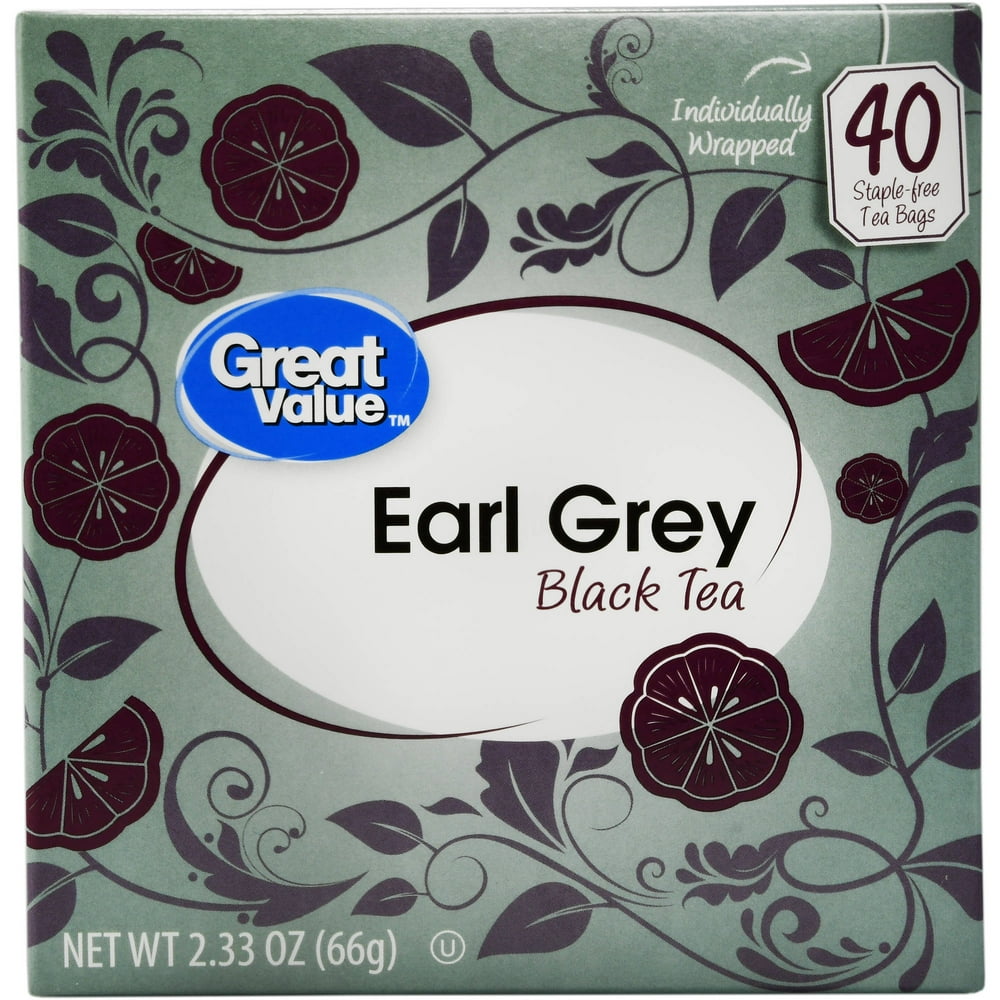 Great Value Earl Grey Black Tea, 2.33 oz, 40 Count
