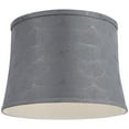 thumbnail image 3 of Springcrest Tieling 14" Top x 16" Bottom x 11 1/2" High x 11 1/2" Slant Print Lamp Shade Gray Drum Softback Washer Harp Finial, 3 of 7