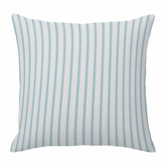 Pillow Covers 18x18 Inch, Blue Striped Linen Pillowcase with Invisible Zipper, Blue White Stripes Farmhouse Decorative Throw Pillow Covers Cushion Case for Couch Sofa Bed Living Room