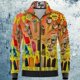 thumbnail image 2 of Chaqueta de helado para hombre, abrigo con estampado de cremallera de manga larga para primavera y otoño, ropa informal con bolsillo para mujer, prendas de vestir exteriores de moda, chaquetas de bomb, 2 of 5