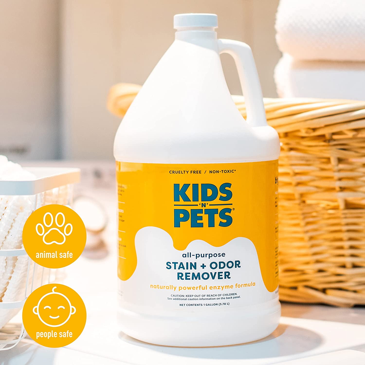 Kids ‘N’ Pets Stain + Odor Remover cleans even dog, cat urine smells, spots from carpet, couch - 1 Gallon