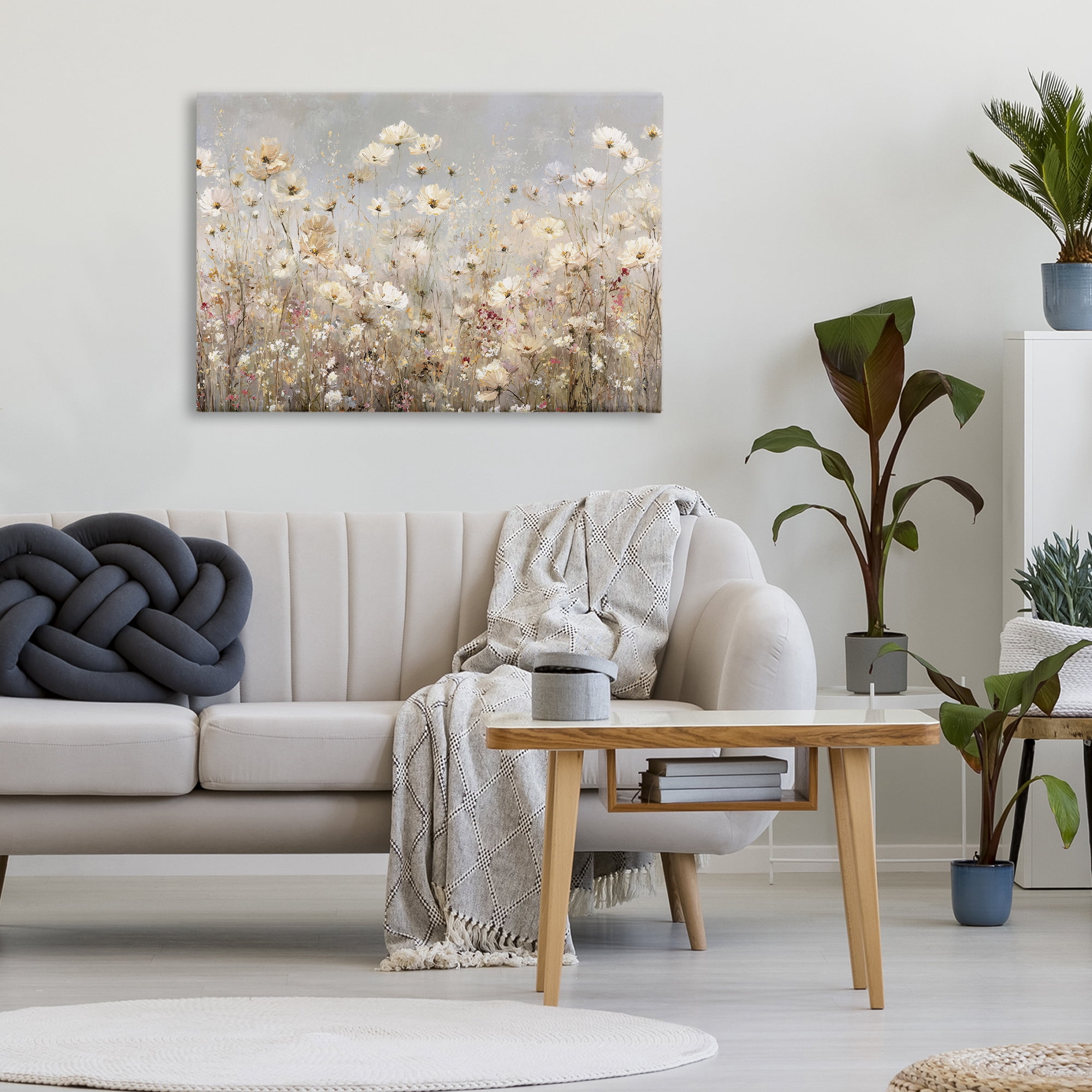 Stupell Industries White Daisy Clusters Meadow Canvas Wall Art, design by Jacky Ngan