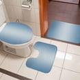 thumbnail image 4 of Blue Ombre Bath Mat 3 Piece Bathroom Rug Set, Modern Gradient Abstract Art Non Slip Bath Rug Contour Mat and Toilet Lid Cover, Absorbent Shower Mats Soft Bath Rugs and Mats Sets, 4 of 8