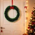 thumbnail image 5 of Frosted Tinsel Christmas Wreath with Snowy Tips for Window Door Decor, 5 of 6