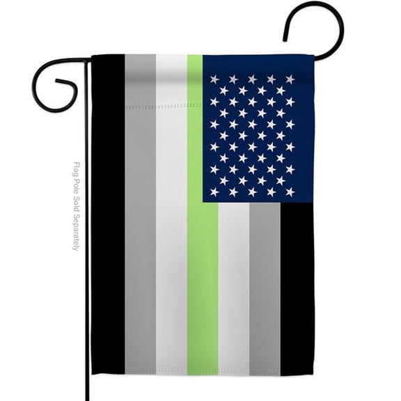 Americana Home & Garden G149643-BO US Agender Pride Support 13 x 18.5 in. Double-Sided Decorative Horizontal Garden Flags for House Decoration Banner Yard Gift