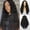 Black, variant on African Human Hair Wigs Long Straight Lace Front Wig Natural Medium Parted Synthetic Fiber Headpiece