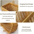 thumbnail image 6 of Boho Wall Mounted Wicker Storage Basket – Hanging Woven Organizer for Bedroom, Bathroom, Entryway Decor and Space Saving Wall Storage, 6 of 9