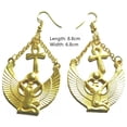 thumbnail image 4 of Lordluxury New Goddess Isis Ancient Egyptian Earrings 14k Yellow Gold Cross Fashion Girlfriend Women Retro Statement Punk Jewellery, 4 of 6