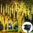 thumbnail image 5 of Guirnalda de luces LED solares con lluvia de meteoritos, guirnalda de hadas, decoración para árbol de Navidad, farolas para jardín al aire libre, 8 tubos de 30/50 cm, 5 of 5