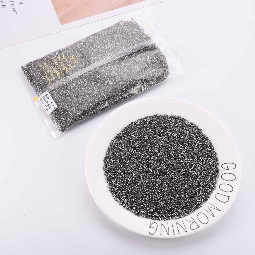 1pound Glass Beads Metallic Colours Gray 2.5~3x2mm Hole: 0.9mm about 15000pcs/pound