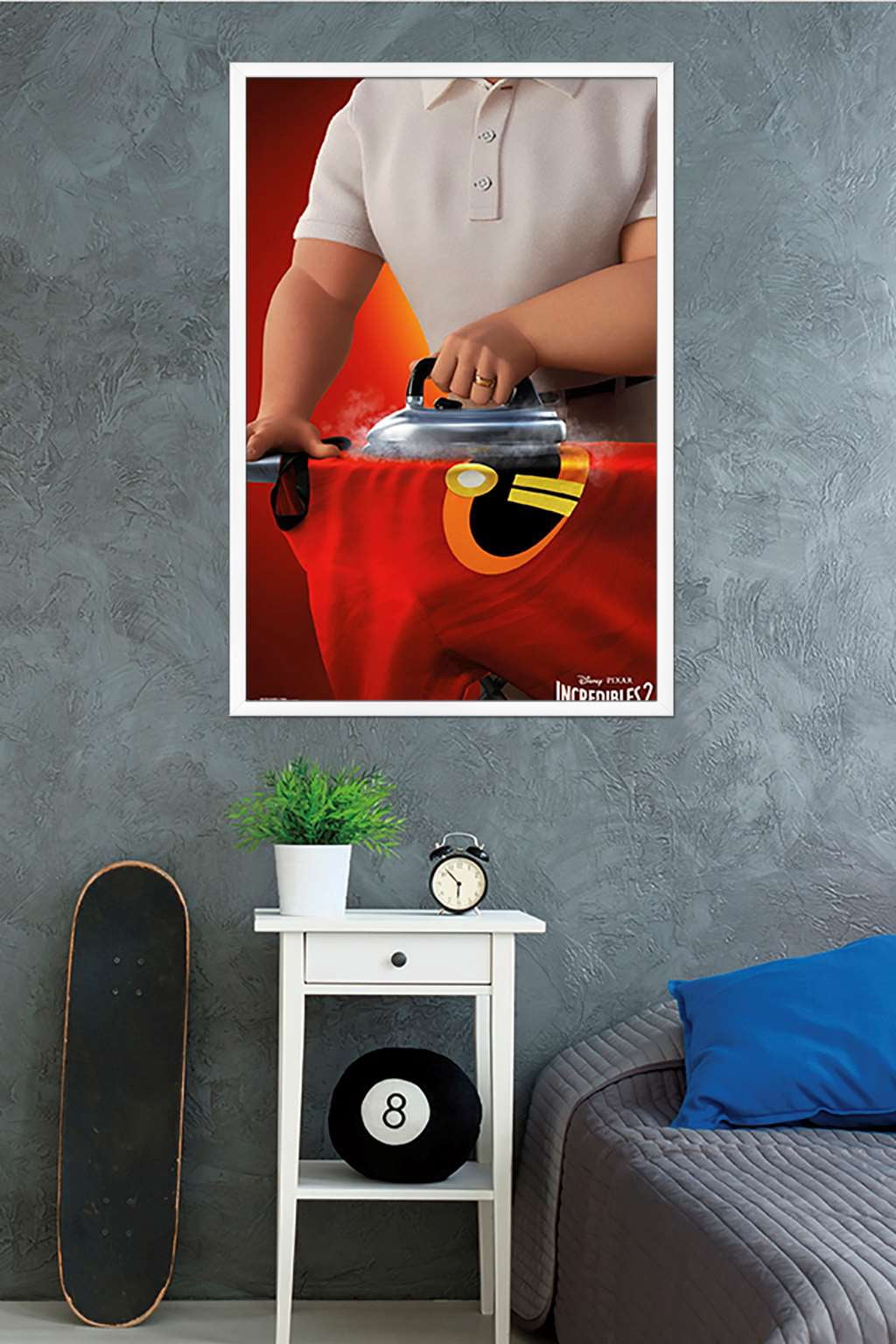 Disney Pixar The Incredibles 2 - Ironing Wall Poster, 22.375" x 34", Framed