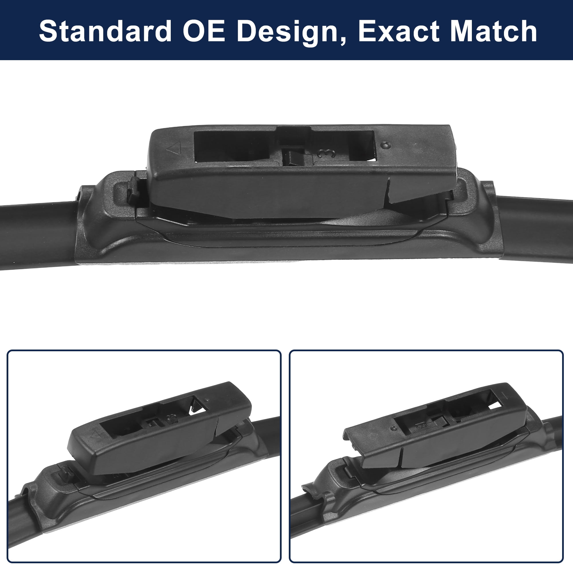 Unique Bargains 1 Pair 20"-14" Coating Silicon Front Windshield Wiper Blade for Smart Fortwo 2014-2019 Not J / U Hook