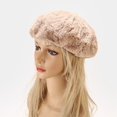 thumbnail image 4 of Happy Date French Wool Beret Plush Hat for Women-Solid Color Classic Slouchy Beanie Winter Warm Artist Painter Hat, 4 of 6