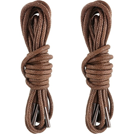 2 Pairs Waxed Round Oxford Shoe Laces 3/32Inch Thin Cotton Shoelaces Formal Business Shoe Strings for Men Dress Shoes