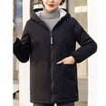 thumbnail image 5 of Jackets for Women Ndbuld Women's Coat Mid-length Quilted Jacket Ultra Lightweight Warm Foldable Hooded Women's Down Jacket on Clearnce,M-3XL,Black, 5 of 5