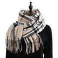 thumbnail image 1 of Bufandas de moda para mujer, chal largo, invierno, grueso, cálido, tejido, bufanda grande a cuadros, manta larga a cuadros gruesa, 1 of 5