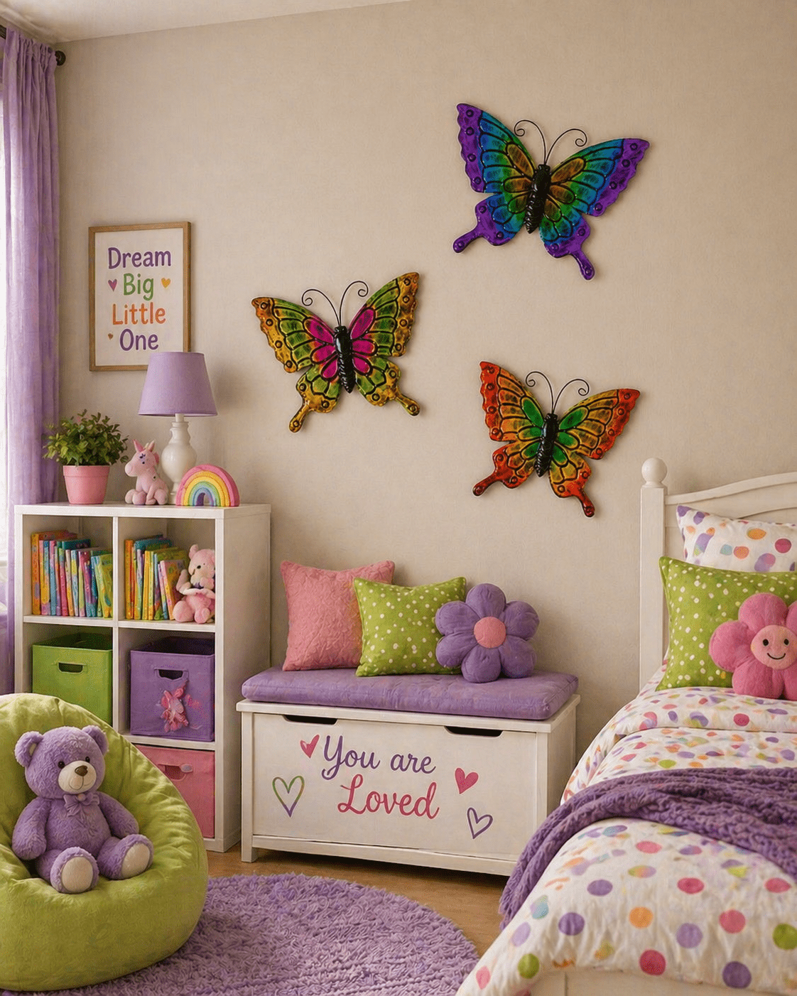 D.I.D. Butterfly Nature Inspired Colorful Metal Iron Garden Decor Wall Yard Art Sculptures for Indoor Outdoor Set of 3 16" x 12"