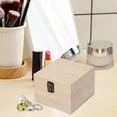 thumbnail image 6 of Yunhgft Wooden Storage Box Container Decorative Unfinished Gift Box Front Clasp Portable wood 14x14x10cm, 6 of 9