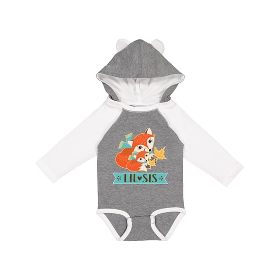 Inktastic Little Sister Woodland Fox Girls Girls Long Sleeve Baby Bodysuit
