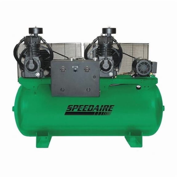Speedaire Elec. Air Compressor, Duplex, 5HP, 32.8CFM 35WC61