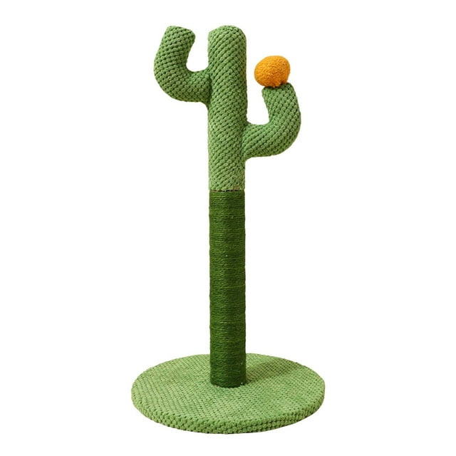 ETHKIA Cactus Cat Scratching Post - Vertical Sisal Pole Scratcher with Climbing Frame, Space-Saving Pet Furniture M