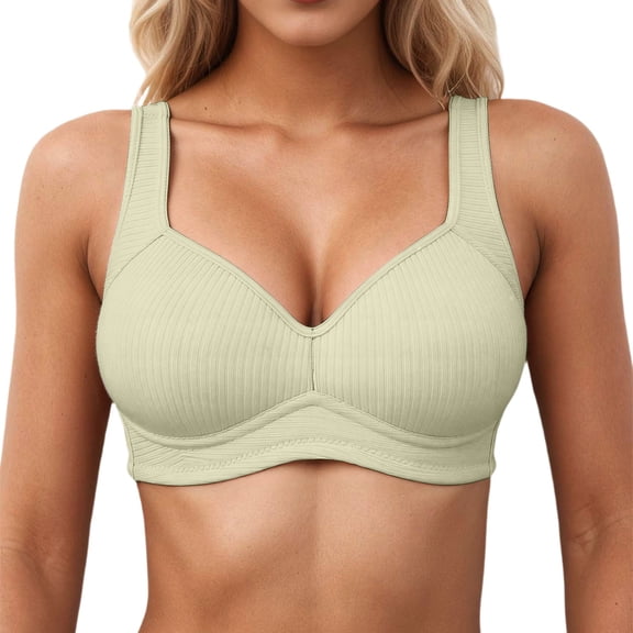 VFRGHD Bras For Women Seamless Wireless Supportive Bras Push Up Brassieres Comfort No Underwire Full Coverage Everyday T-Shirt Bra Lightly Comfort Bra