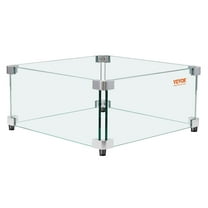 STAWAY Gas Fire Pit Wind Guard - Clear Tempered Glass Shield for Square Fire Tables - Durable & Easy to Install - Perfect Wind Protection for Stable Flames