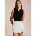thumbnail image 6 of Skirts for Women Trendy High Waisted Corduroy Mini Skirt with Shorts White M, 6 of 10