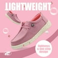 thumbnail image 5 of JABASIC Kids Canvas Loafers Boys Girls Walking Shoes School Boat Shoes (7,Pink), 5 of 6