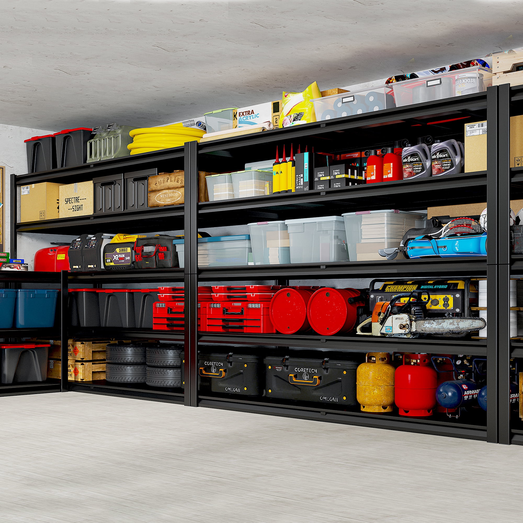 REIBII 55" W Garage Shelving Unit 3000LBS Heavy Duty Metal Shelving Adjustable Storage Rack
