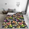 thumbnail image 5 of Honeii Butterfly Wild Insect Print Fleece Blanket - Throw Blanket for Bed, Sofa, Couch, Camping, and Travel , Microplush Ultra Soft Warm Blanket-60"x50", 5 of 7