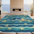 thumbnail image 2 of Design&I 3'x5' Washable Area Rug Ocean Whale Octopus Starfish Nautical Animals Under Classroom Flowing Dynamic for Home Office, Hallway, Low Profile & Durable Daily Traffic Ready, 2 of 7