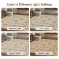 thumbnail image 7 of ODIKA 8'x10' Washable Area Rug Beige Olive Floral Elegance with Classic Border Intricate Blossom and Leaf Motifs on for King Size Bedroom Under Bed, Master Suite, Non-Shedding, Easy Care, 7 of 7