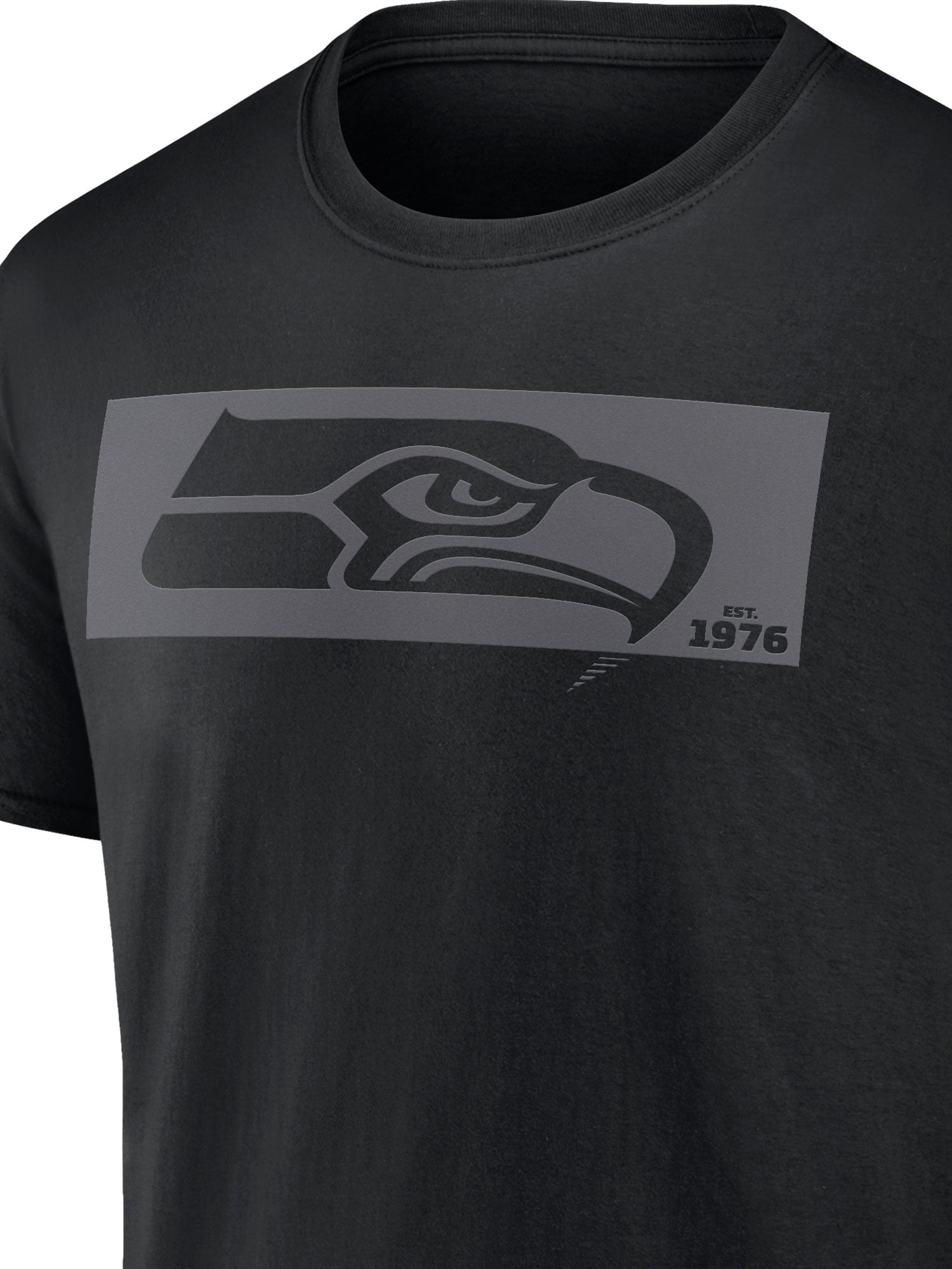NFL Seattle Seahawks Men's Cotton Black Short Sleeve T-Shirt