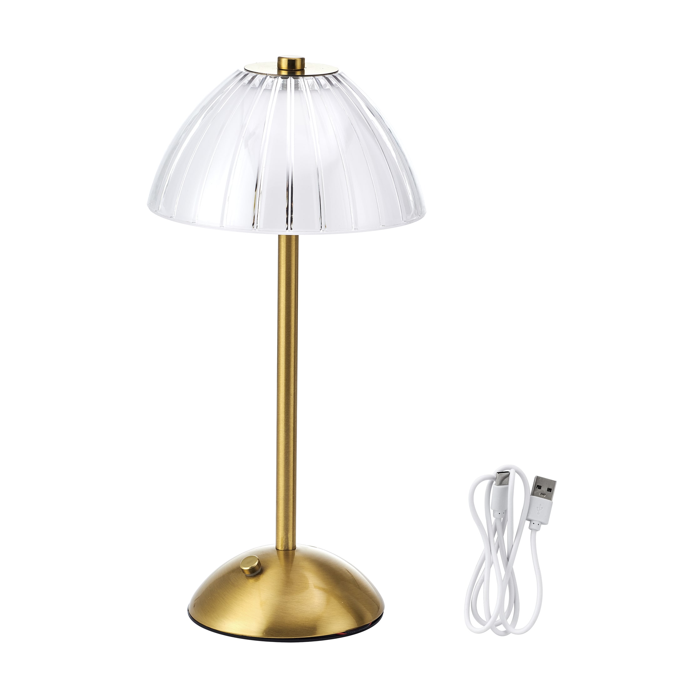 Home Accents 11 inch Acrylic and Metal Rechargeable Cordless Led Lamp With Opaque Shade