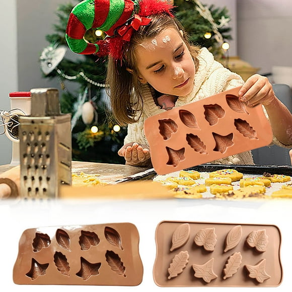 WIZUTIZ 8 Leaf Connected Silica Gel Mould Maple Leaf Cake Mould Cookies Sum Chocolate Jelly DIY Glue Drip Mould Home Collecting Elaborately Made Holiday Saving