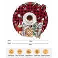 thumbnail image 6 of 15 Inch Round Placemats Set of 6, Christmas Cats Non Slip Heat Insulation PP Table Mats, Xmas Tree Poinsettia Botanical Red Buffalo Plaid Washable Place Mats for Kitchen Dining Party Table Decor, 6 of 7