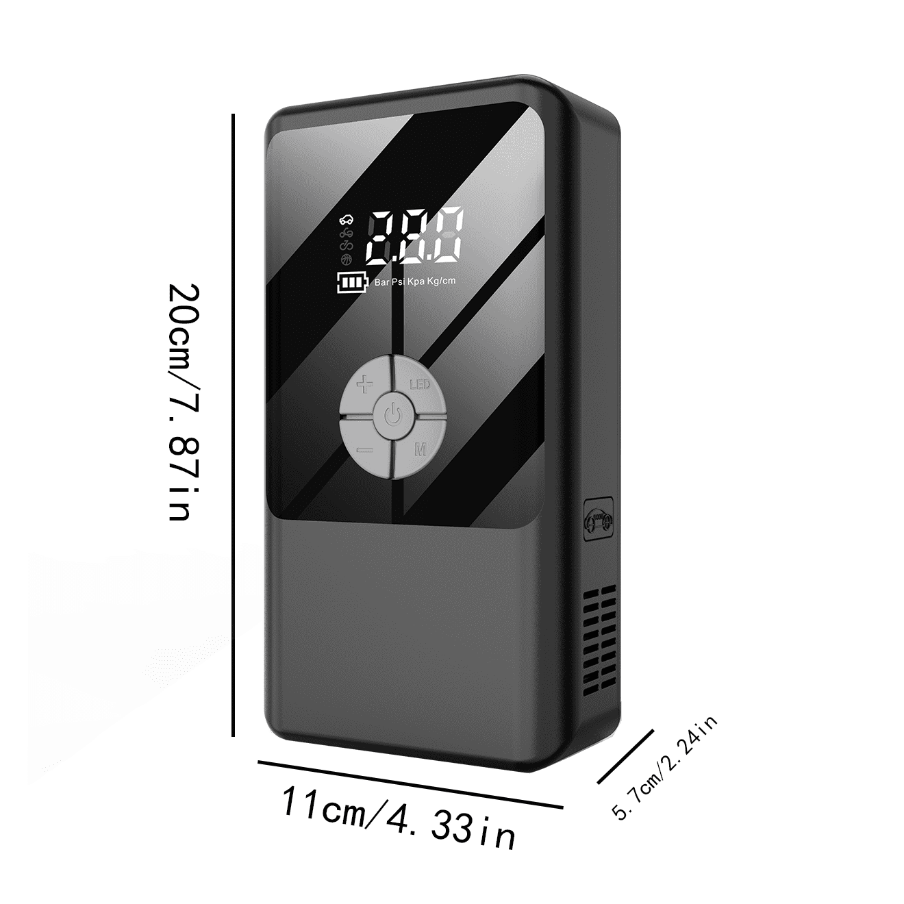 7200A 6-in-1 Multi-Function Emergency Jump Starter with Air Compressor 150PSL Portable Car Battery Starter Digital Tire Inflator for 2.64 Gallon Gasoline or 2.38 Gallon Battery Vehicles