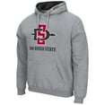 thumbnail image 2 of Men's Colosseum Heathered Gray San Diego State Aztecs Arch and Logo Pullover Hoodie, 2 of 3
